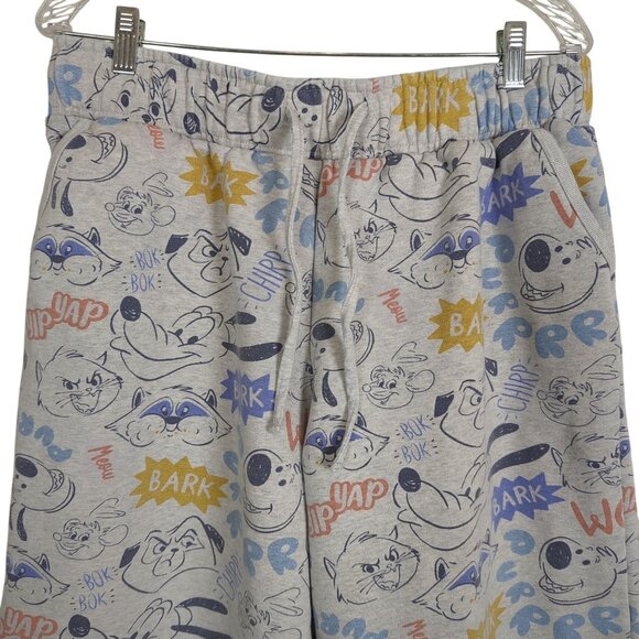 Disney Critter Lounge elastic waist sweat pants wide leg Grey Multi-Color Size L - Picture 3 of 15